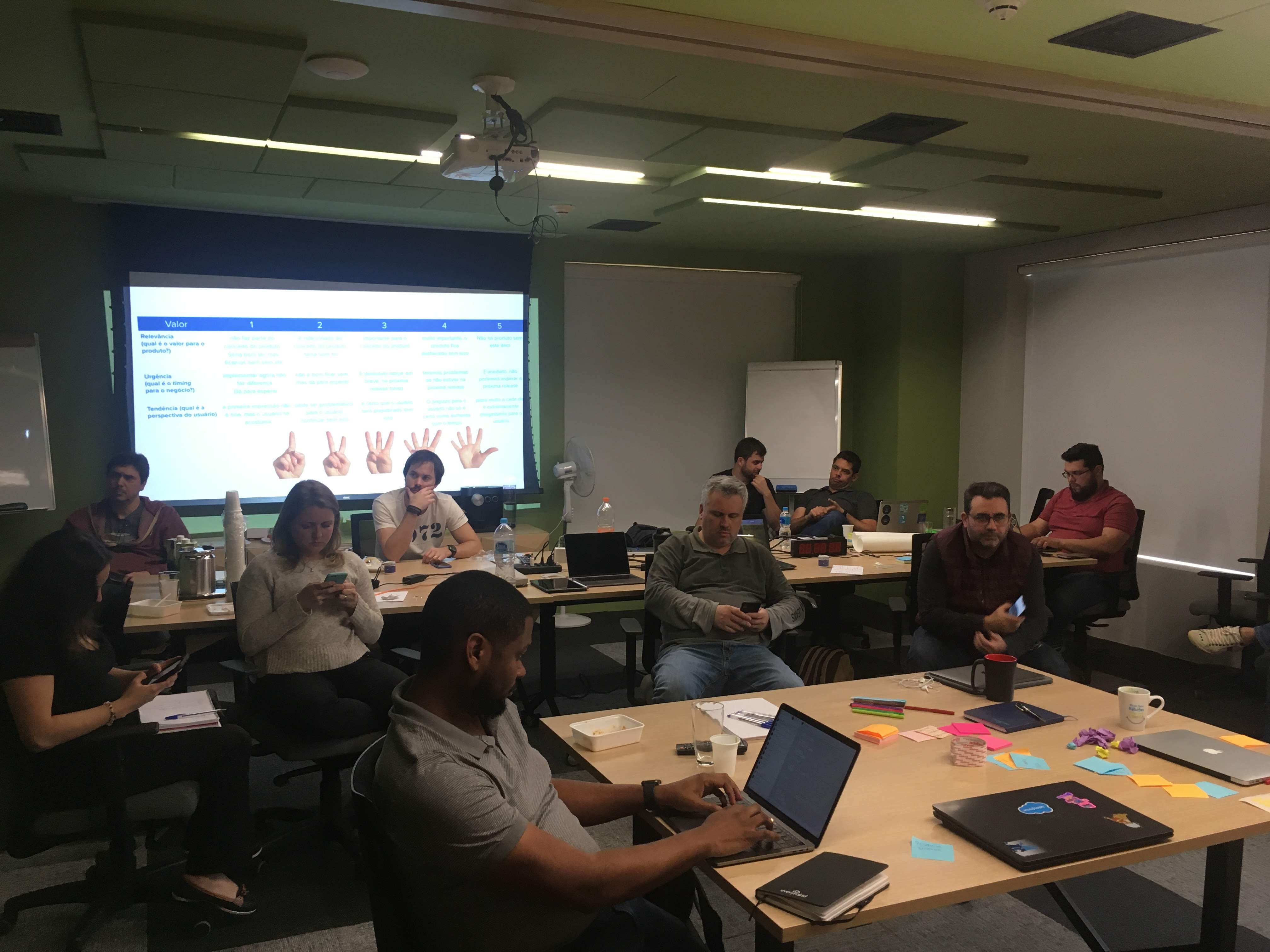 Identification of team dependencies in in-person workshop